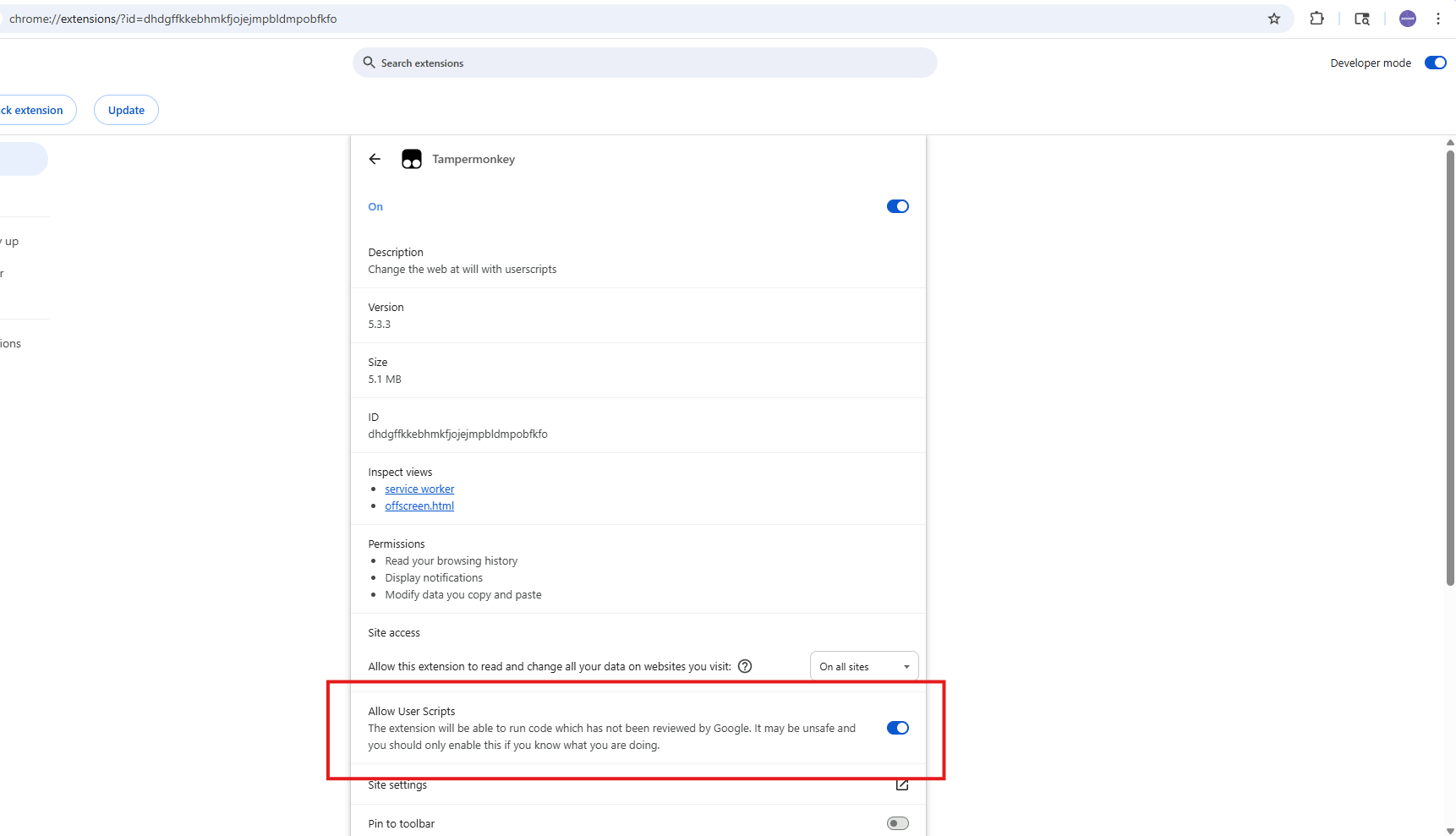 Step 2b - Enable Userscripts